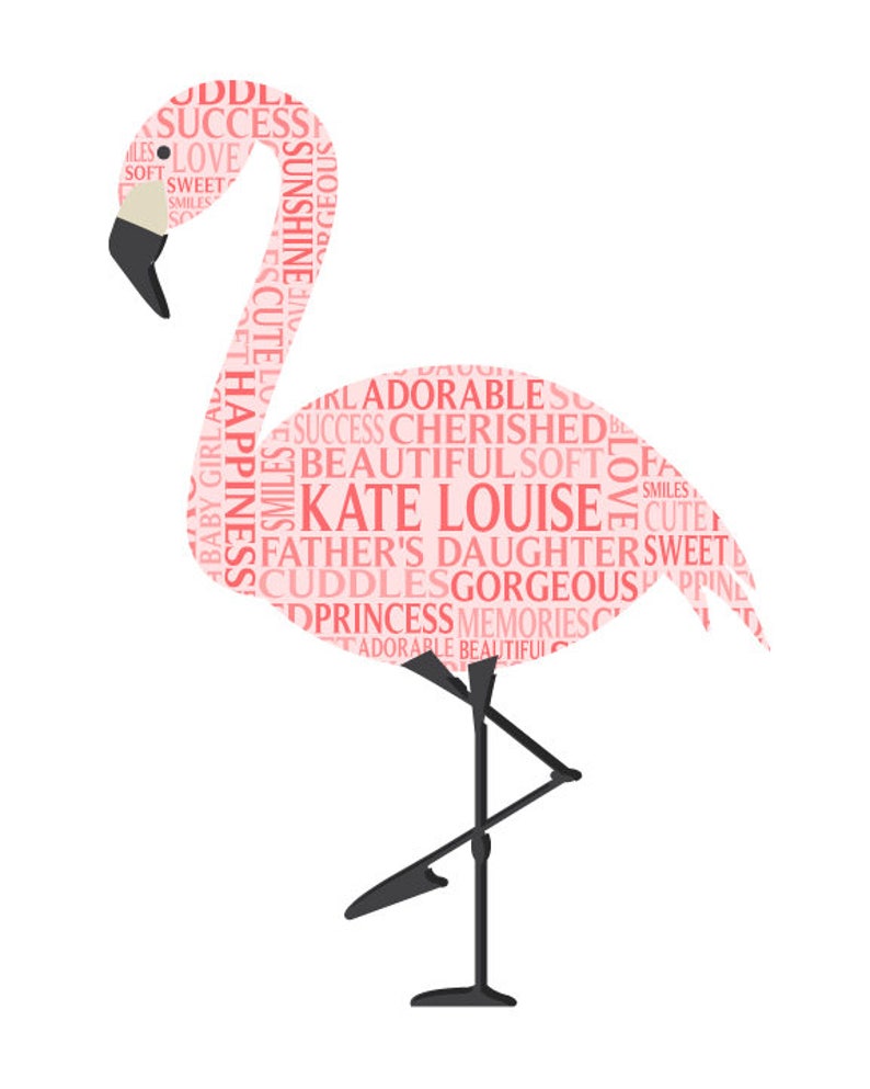 Personalised Flamingo Word Art Gift image 4