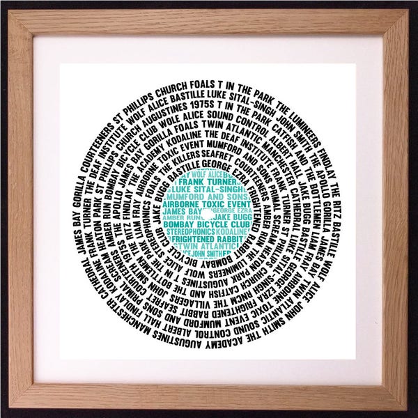 Personalised Record (LP) Music Word Art Gift