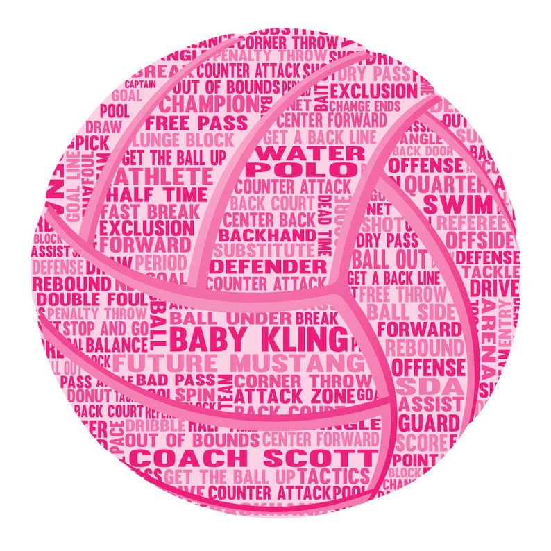 Personalised Water Polo Word Art Gift Etsy
