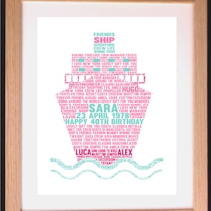 Personalised Cruise Ship Word Art Gift