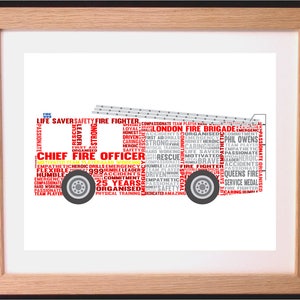 Personalised Fire Engine Word Art Gift