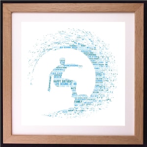 Presente personalizado com arte de palavra surfista