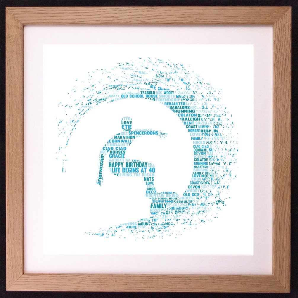Personalised Surfer Word Art Gift
