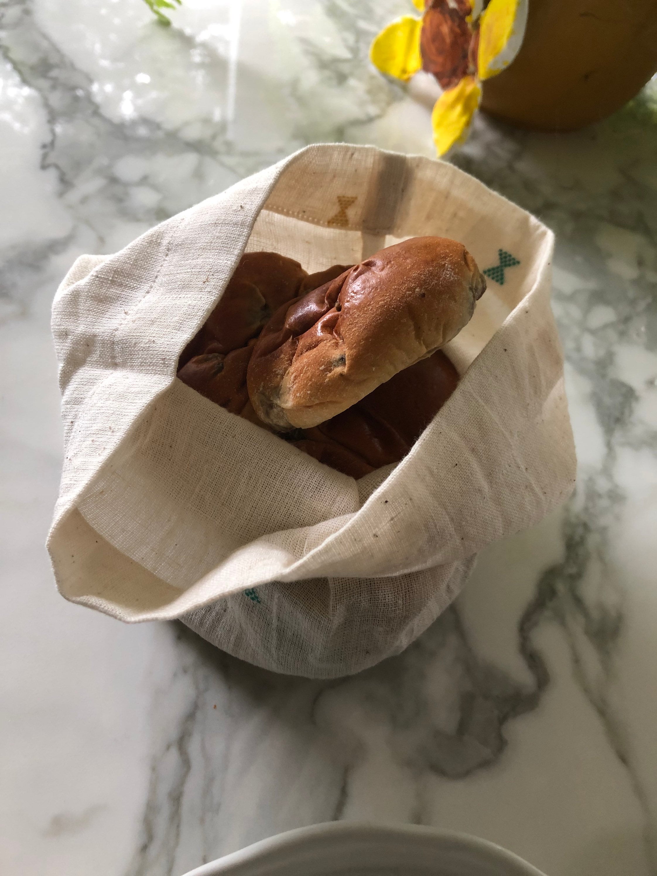 Piccolo sacchetto di pane in tessuto, porta pane da tavola, cestino del pane  per bancone, cestino