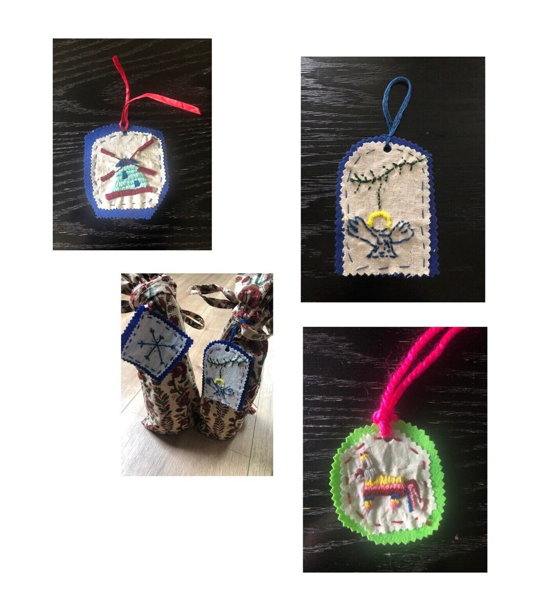 Custom made gift tags choose your theme gift tags hand embroidered