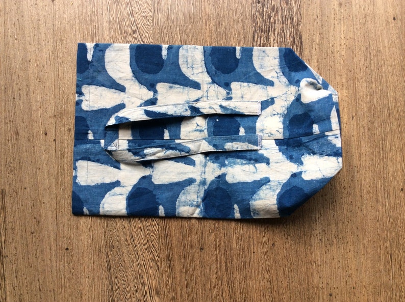 kitchen gift Natural cotton bread bag European design bread bag fabric bread bag Indigo fabric bread bag unbleached cotton lining