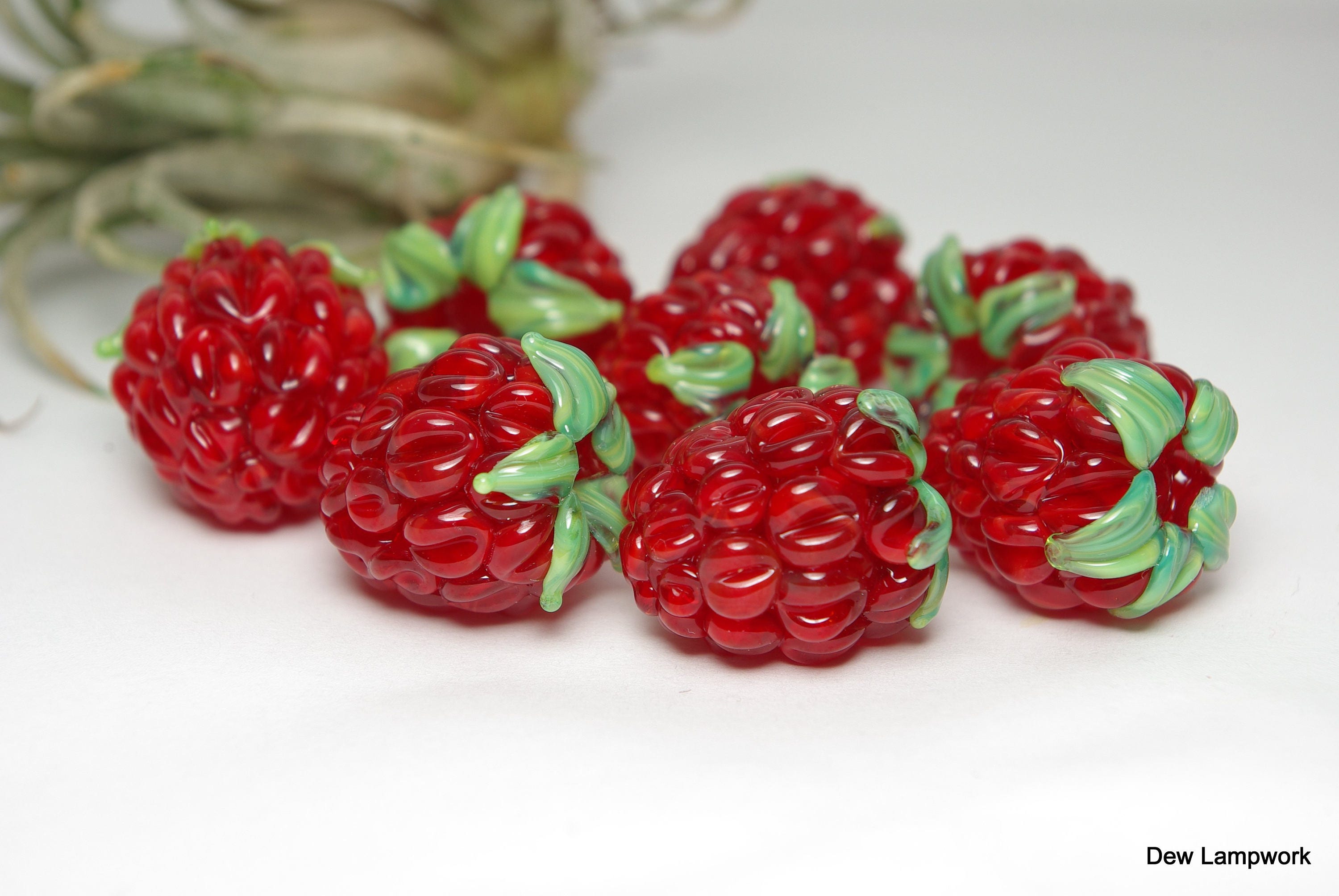 Red Strawberry Glass Bead, (3) Beads for Jewelry Making, Home decor Dew  Lampwork