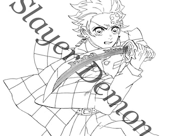 Slayer Demon Anime Coloring Book Pages 65 pages