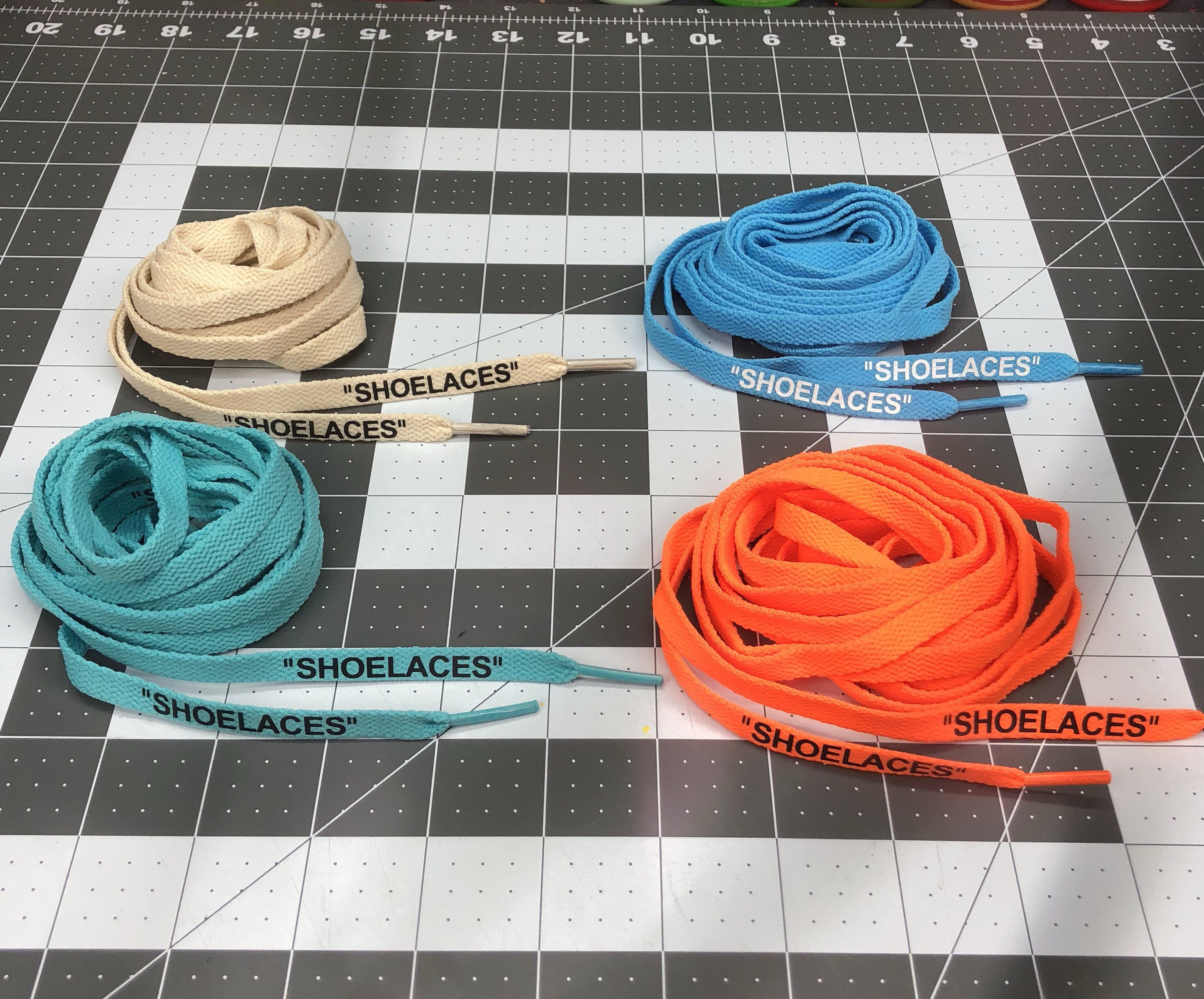 SHOELACES” Mesh Flat Laces For Off White Air Force 1 Low The Ten Volt Black