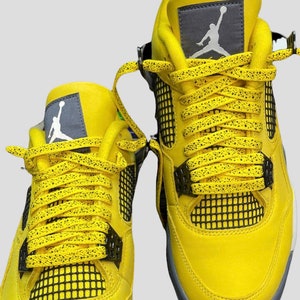 Jordan 4 Lightning Speckle Print Laces