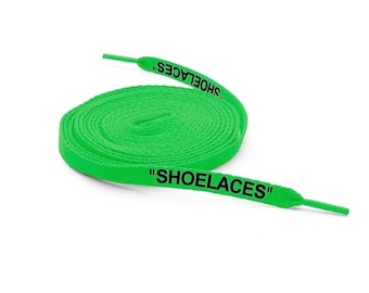 Off White “SHOELACES” Flat Shoe Laces for Air Max AF1 Blazer AJ1 Jordan 1 Alaska V.A.A. Air Force Laceswap for Sneakerheads & Customizers