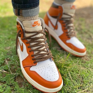 Thin Brown Travis Scott SB Dunk Rope Shoe Laces 5 mm Braided Shoelaces Starfish Jordan 1 High