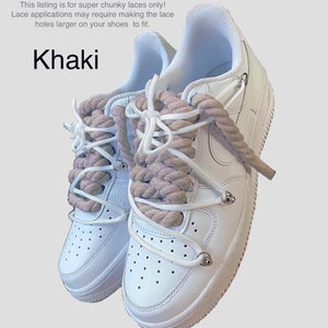 Super Chunky Thick Braided Rope AF1 Shoelaces for Air Force 1, Dunks, Jordans & more!