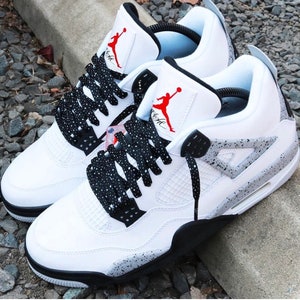 Speckle Print Laces, White Cement, Grey Cement, Black Cement Jordan Shoelaces