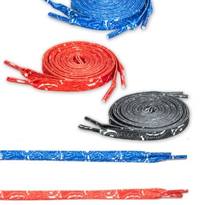 Bandana Paisley Print Flat Shoelaces for Jordan, Air Force 1, SB Dunk