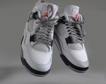 AJ4 Speckle Print Shoelaces – Inspired by Classic Jordan 4 – White