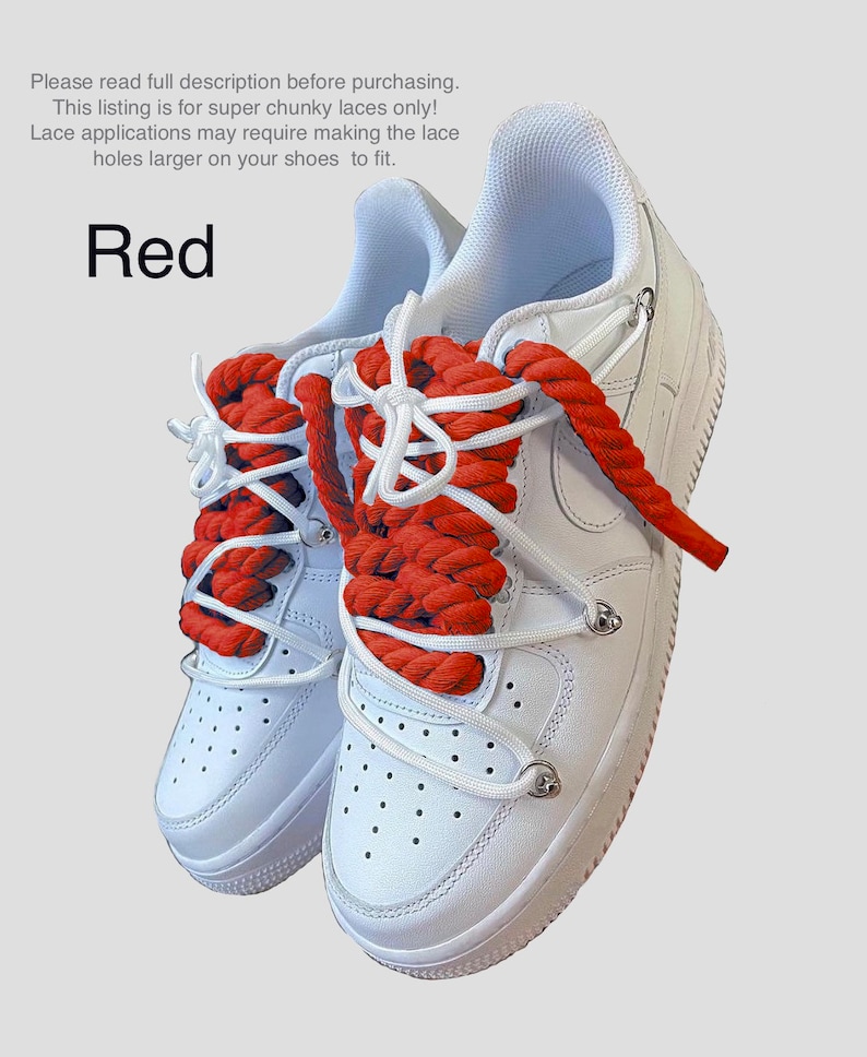 Super Chunky Thick Braided Rope AF1 Shoelaces for Air Force 1 Etsy