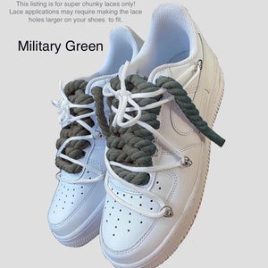 Super Chunky Thick Braided Rope AF1 Shoelaces for Air Force 1, Dunks, Jordans & more!
