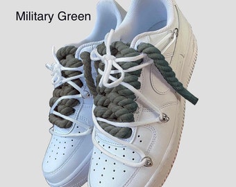 靴 AIRFORCE1 ROPE Super Chunky Thick Braided Rope AF1 Shoelaces for Air Force