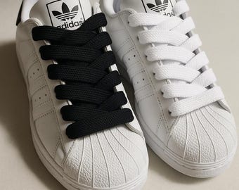 Bboy Fat Laces 2 Cm Wide Shoelaces – Adidas Superstar, Puma Suede Clyde, Converse Chuck Taylor, Vans Knu Skool, Nike Dunk Low 47 54 63 Inch