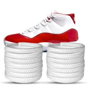 Jordan 11 High & Low Replacement Round Laces - for Bred Concord Space Jams Legend Blue Cool Grey