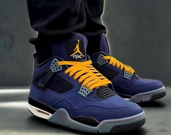 Replacement Shoelaces for Jordan 4 Imperial  – Lakers Gold Yellow Laces for Retro Sneakers AJ4 Shoestrings