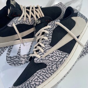 Travis Scott SB Dunk Thick Rope Shoe Laces Cream Sail Braided Replacement Shoelaces