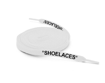 Off White “SHOELACES” Cordones planos de repuesto para Air Max AF1 Blazer AJ1 Jordan 1 Alaska V.A.A. Air Force Laceswap para coleccionistas de zapatillas