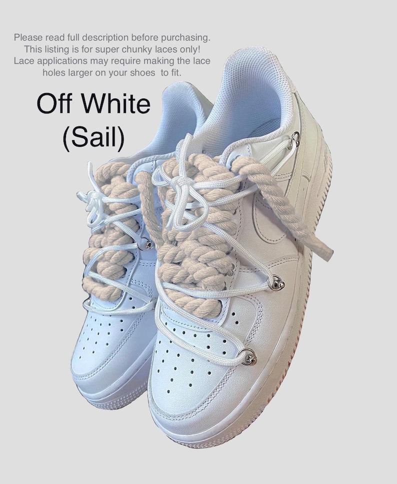 Super Chunky Thick Braided Rope AF1 Shoelaces for Air Force 1 Etsy