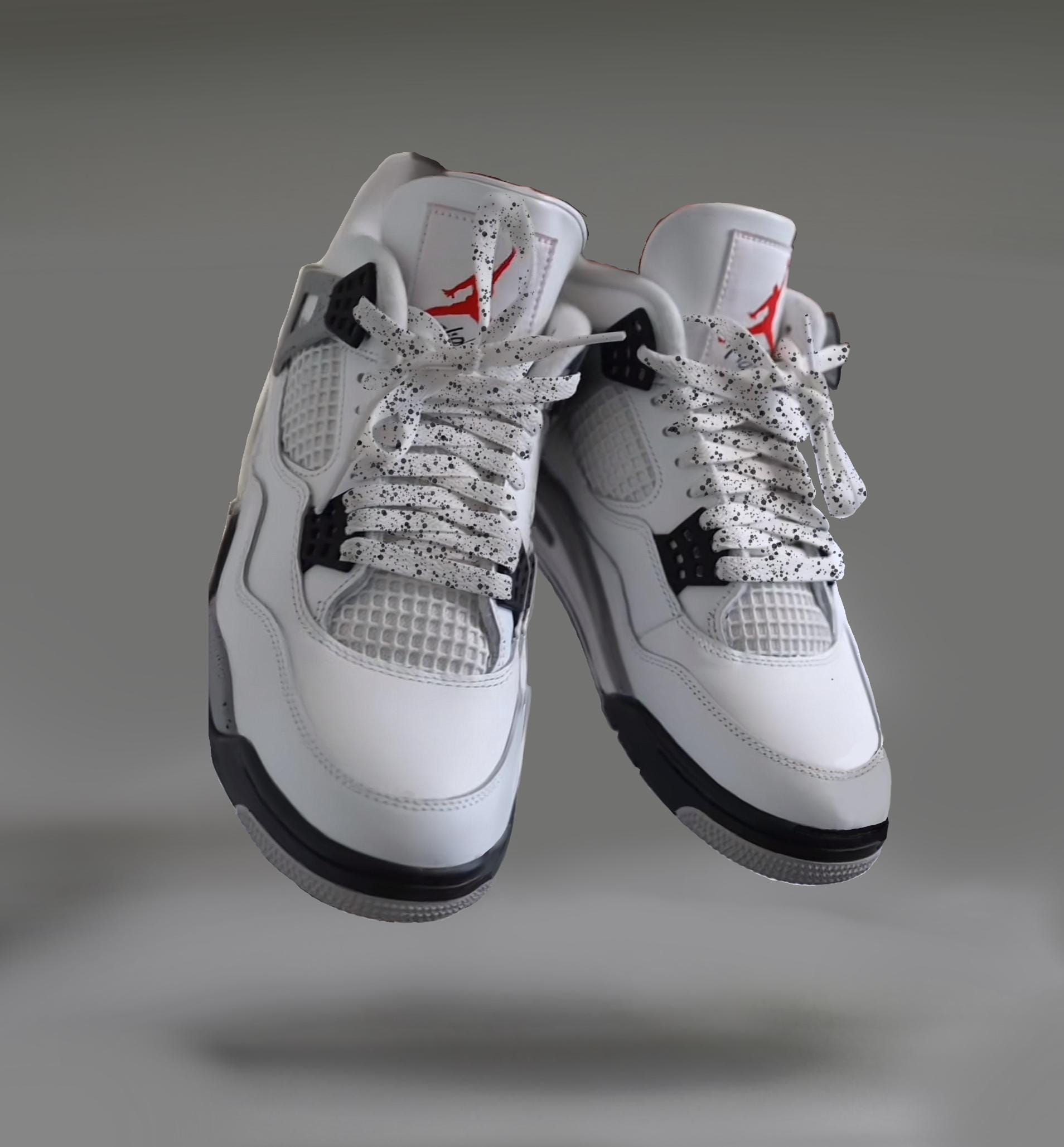 AJ4 Speckle Print Shoelaces – Inspired by Classic Jordan 4 – White