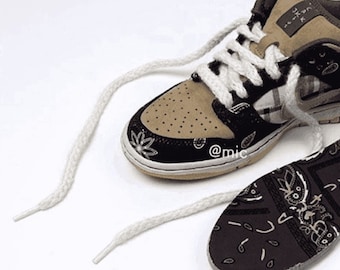 Travis Scott SB Dunk Thick Rope Shoe Laces Cream Sail Braided Shoelaces