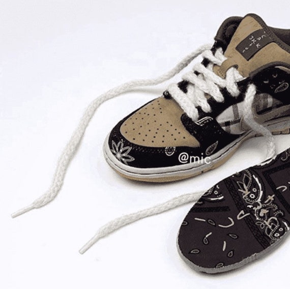 Travis Scott SB Dunk Thick Rope Shoe Laces Cream Sail Braided