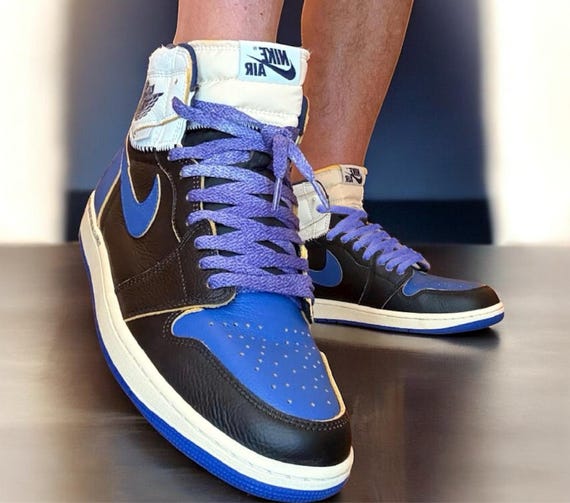 1985 Vintage Aged Distressed Knit Shoelaces for Jordan 1, Fragment Design, Union LA Factory Nike Length Laces Shoestrings