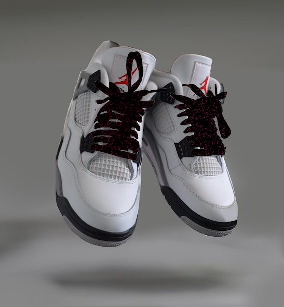 AJ4 Speckle Print Shoelaces – Inspired by Classic Jordan 4 – White
