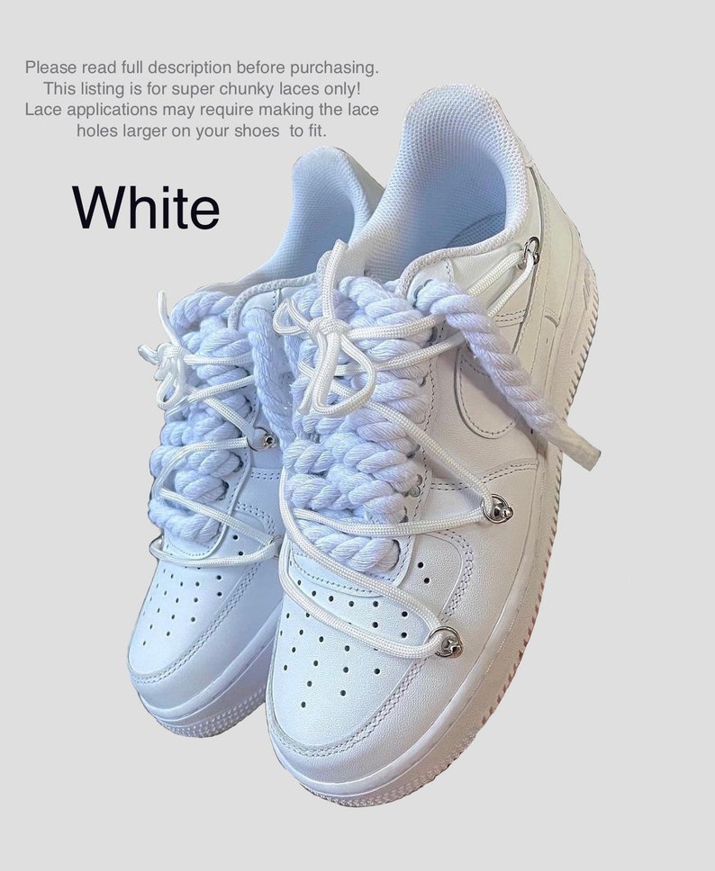 Super Chunky Thick Braided Rope AF1 Shoelaces for Air Force 1 Etsy