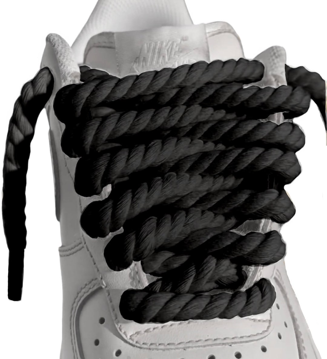 Black rope laces - AF1 White – Chunky Force