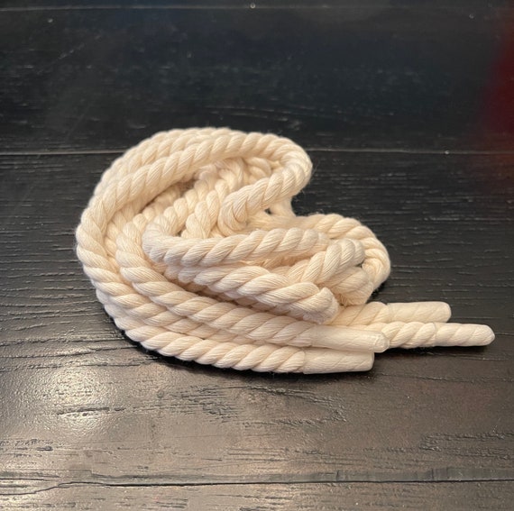 Thick Rope Shoe Laces Cream Sail off White Braided Shoelaces