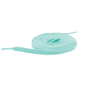 May include: A light blue shoelace coiled into a circle.