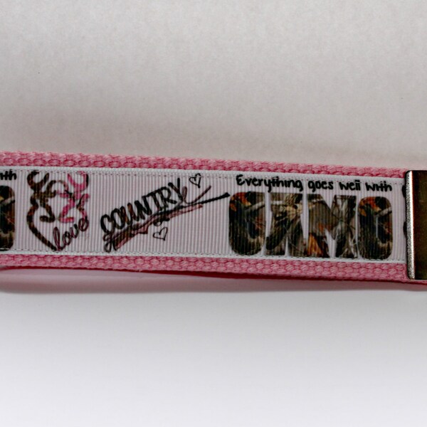 Everything Goes Well With Camo Key Fob Wristlet