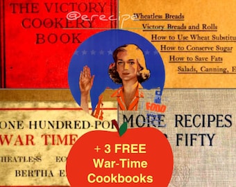 LOT of 4 Vintage WARTIME COOKBOOKS Dishes The Victory + Economical Recipes + 100 Portion Recipes Wheatless + For Fifty Pdf Download