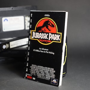 Jurassic Park VHS Notebook, Recycled, Original VHS Box