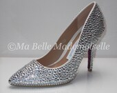 Crystal Bridal Shoes, Crystal Wedding Shoes, Rhinestone Bridal Shoes, Strass Shoes, Heels, Strass Pumps