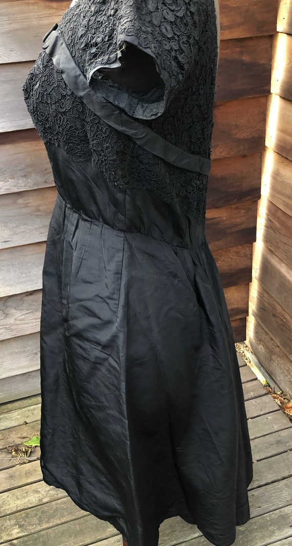 Beautiful genuine 50s black party dress. Taffeta … - image 6
