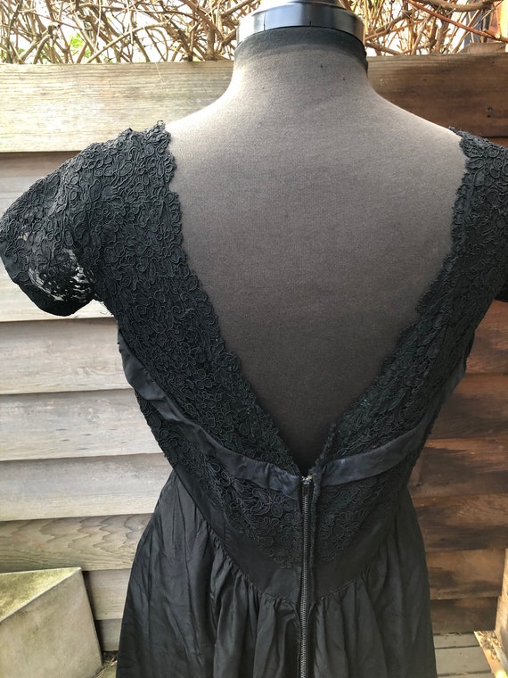 Beautiful genuine 50s black party dress. Taffeta … - image 4