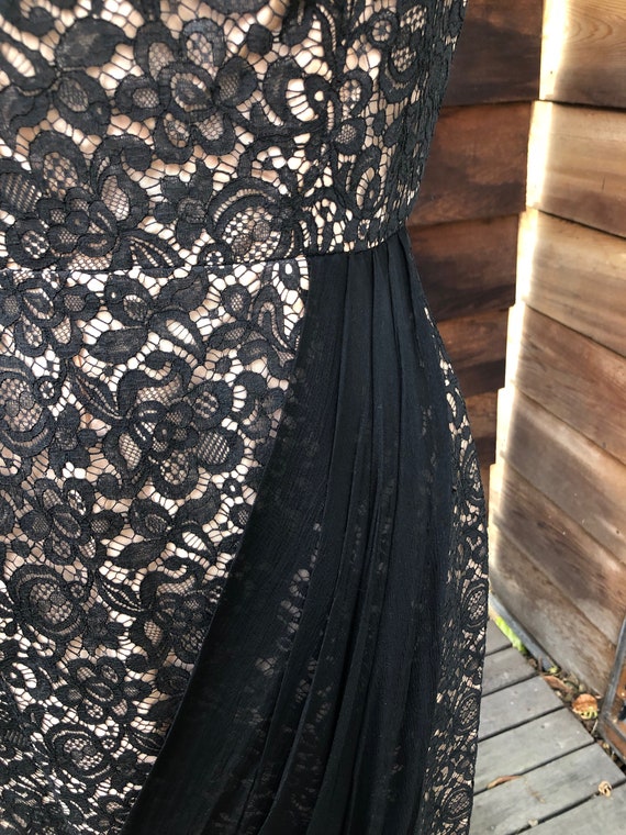 Exquisite vintage black lace cocktail dress. In w… - image 5