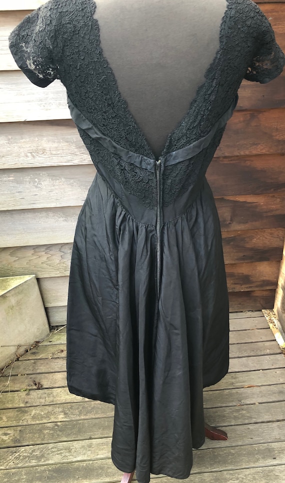 Beautiful genuine 50s black party dress. Taffeta … - image 5