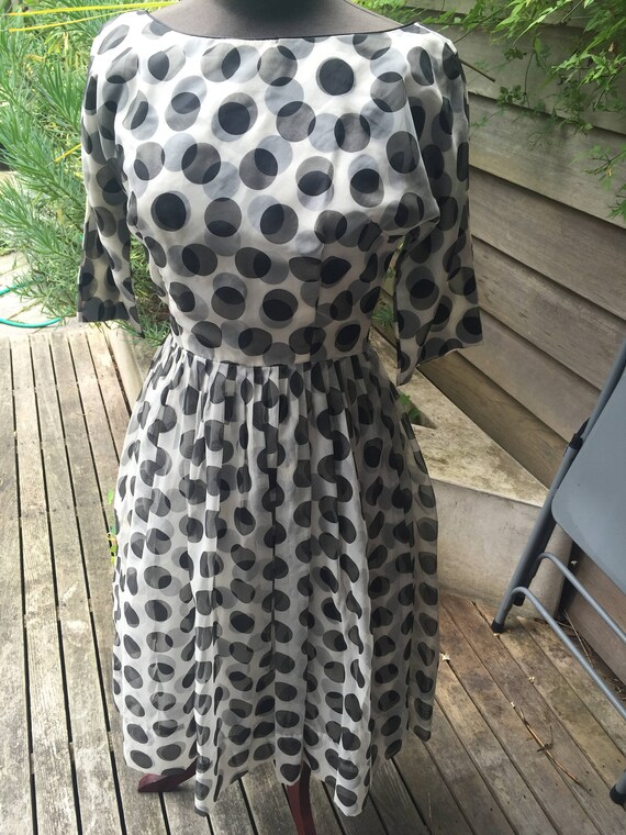 new look black and white polka dot dress