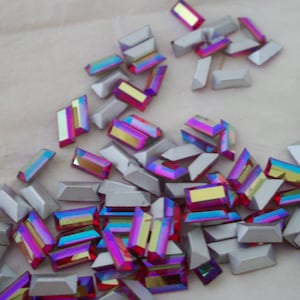 144pcs , full gross Vintage Swarovski 8x4mm siam light rectangle rhinestones art 4500