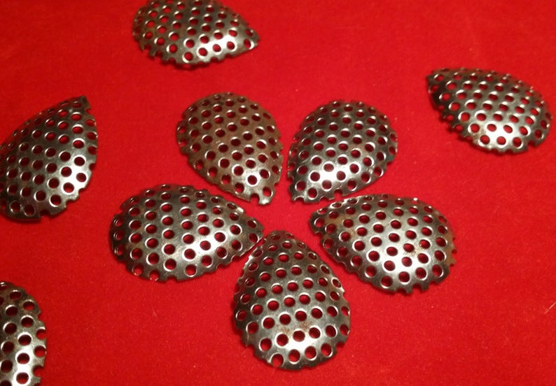 5 X Vintage Perforated Brass Drop Beading Findings Etsy Australia