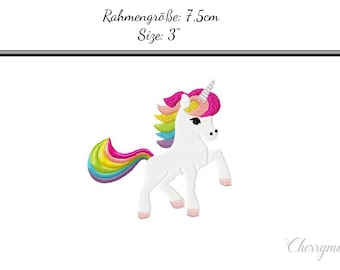 Embroidery file "Rainbow Unicorn" 7.5 cm - INSTANT DOWNLOAD